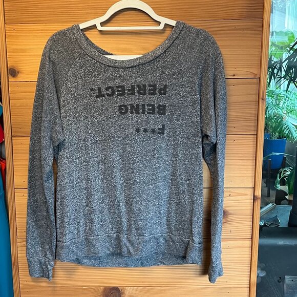 Good hYOUman Gray Long Sleeve Pullover Top or Lightweight Sweatshirt - Picture 4 of 7